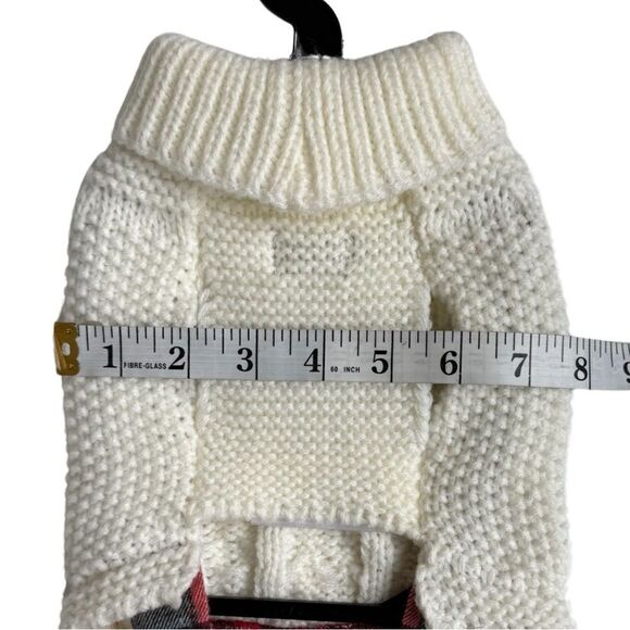 Rachel Zoe Sweater Plaid Skirted Winter Dog Outfit Red/Back Size XS - Picture 13 of 14